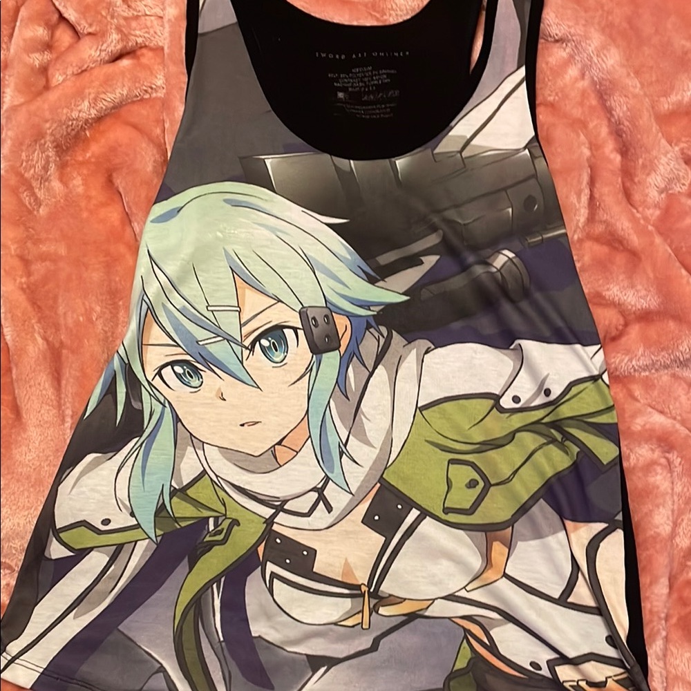 Anime Graphic Muscle Tee - Black